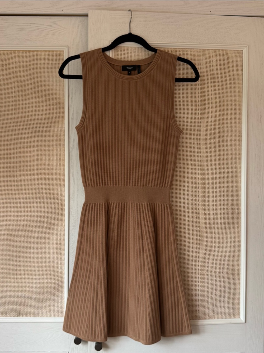 Theory Camel Ribbed Sleeveless Mini Dress Size XS